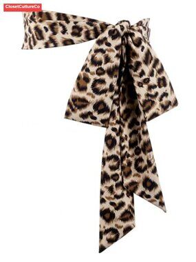 Chiffon Waist Sash Dress Belt Tie Long Leopard Print Wedding Evening Party